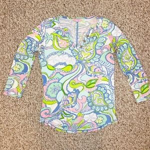 LILY PULITZER Printed Quarter Sleeve Top